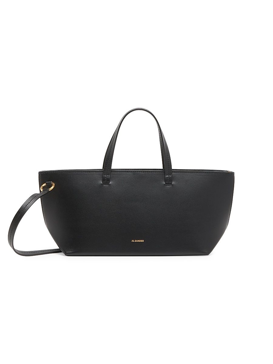 Women's Small Bateau Leather Shoulder Bag - Black