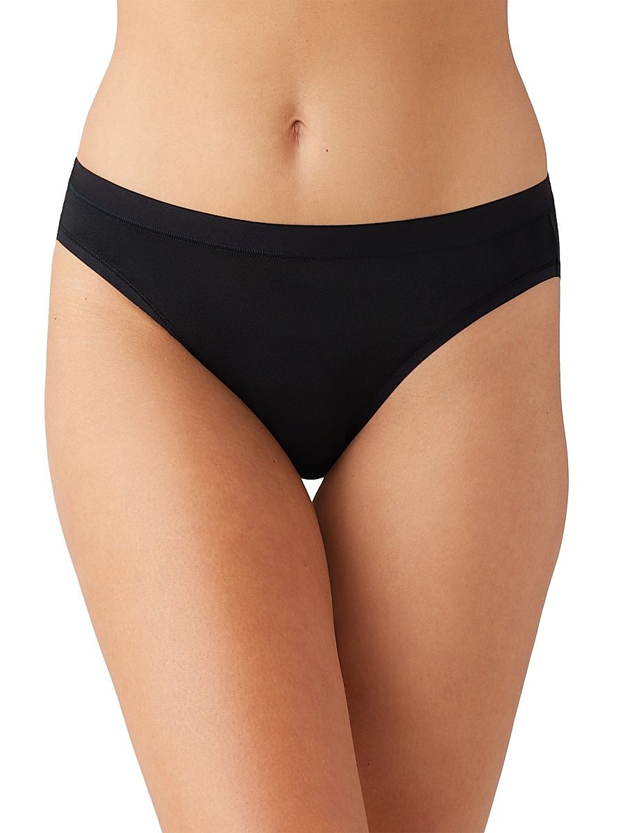 Women's Understated Cotton Bikini Briefs - Black - Size 22