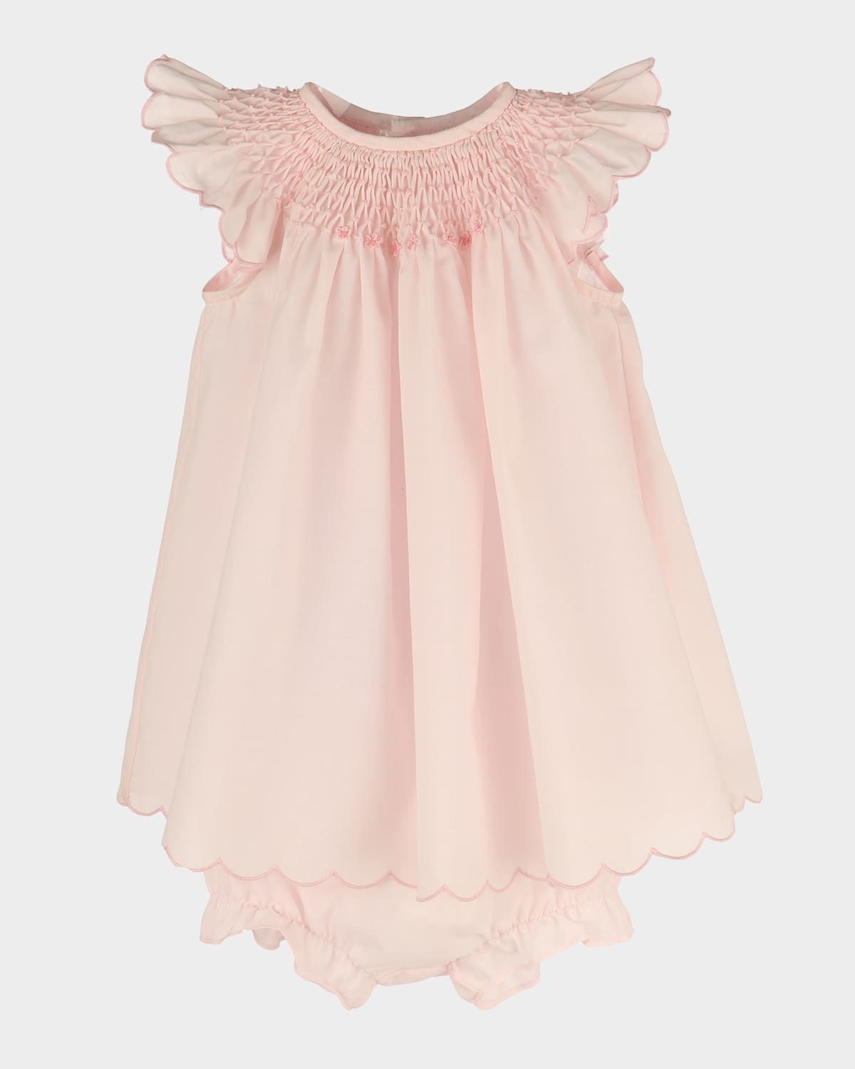 Girl & apos;s Honeycomb Smock Dress & Bloomers Set, Size 3M-24M