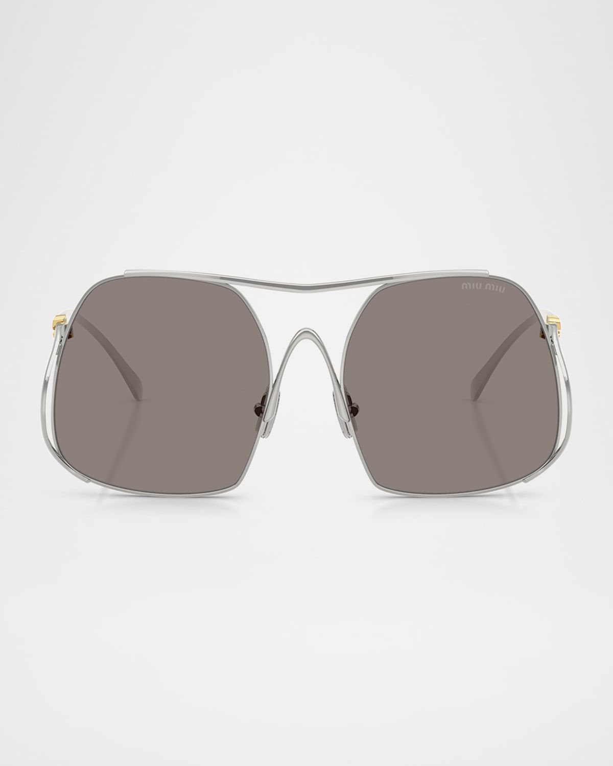 MU A55S Steel Square Sunglasses