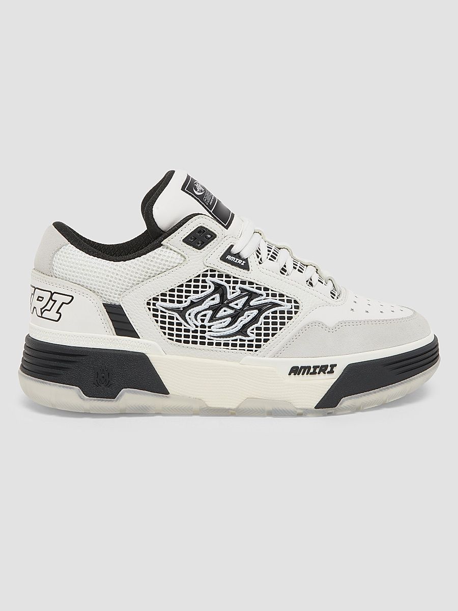 Men's MA-94 Leather High-Top Sneakers - White Black - Size 7