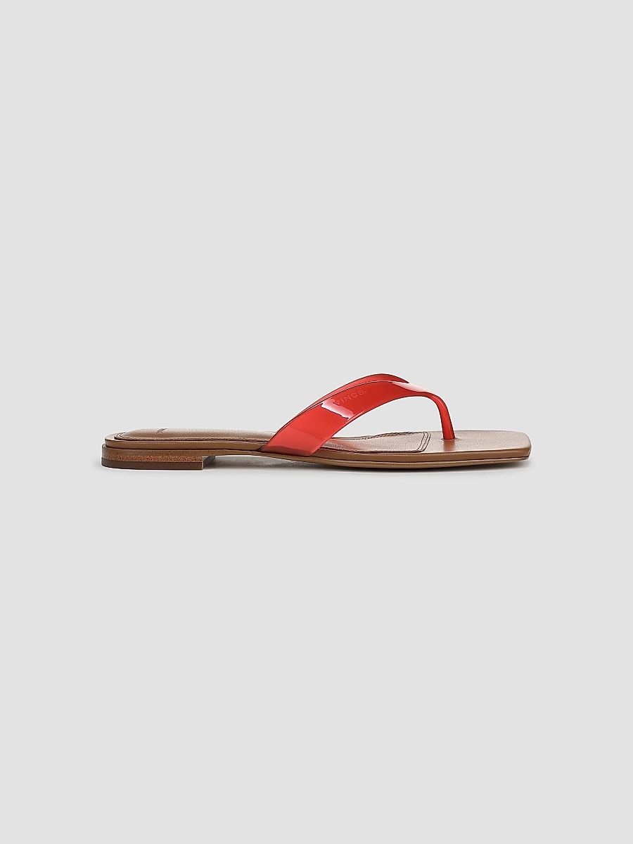 Vince Women's San Juan Jelly Strap Thong Sandals - Tomato Red - Size 10