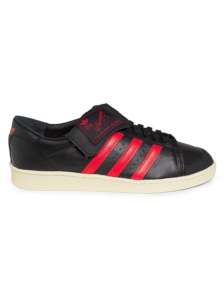 Men's adidas X Willy Chavarria Jabbar Low-Top Leather Sneakers - Black Red - Size 5.5