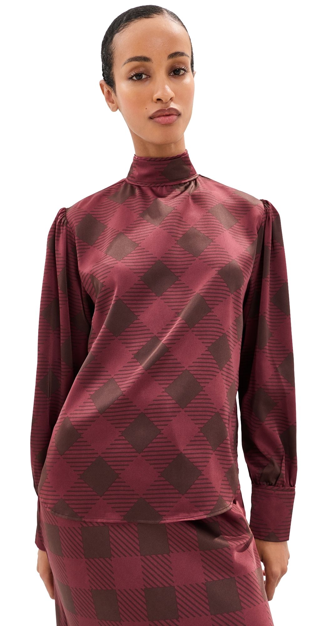 LE BOP Zaza Blouse Deep Blue/Brown L