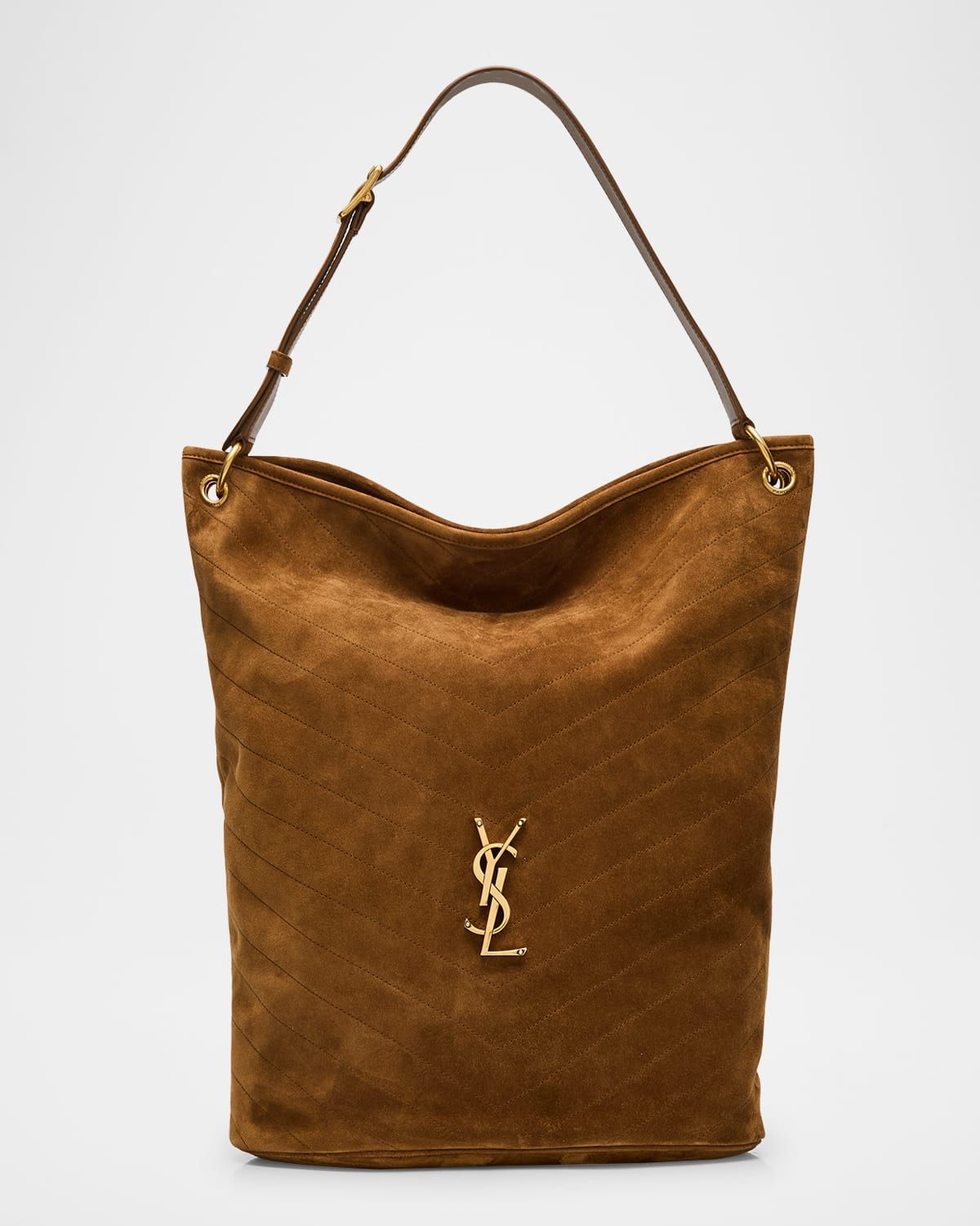 Niki YSL Bucket Bag in Quilted Suede