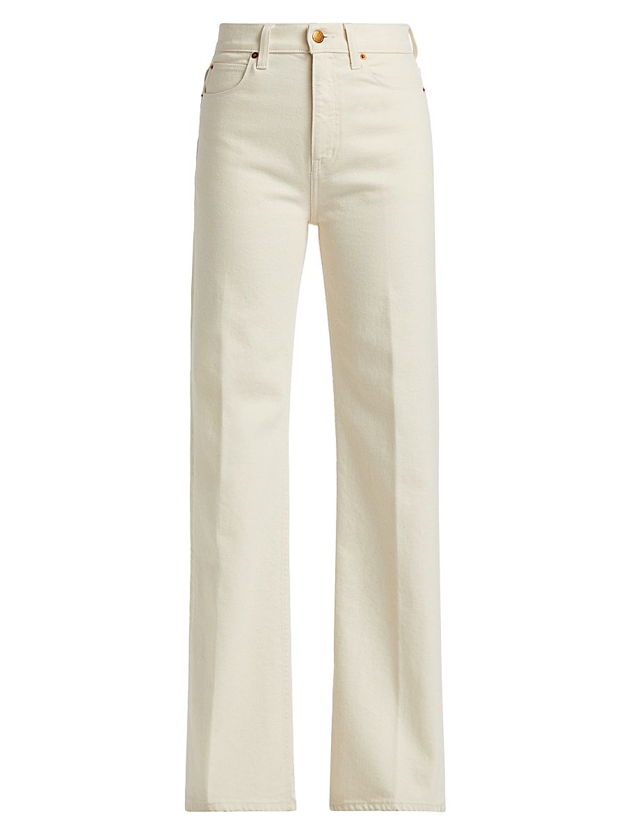 Women's Crease Bootcut High-Rise Jeans - Ecru - Size 32