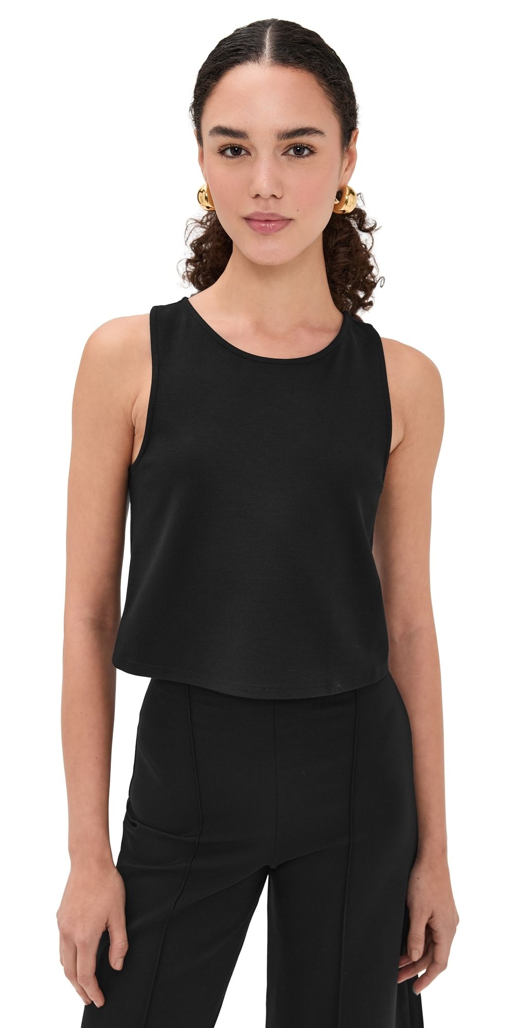 RIPLEY RADER Ponte Knit Tank Top Black L