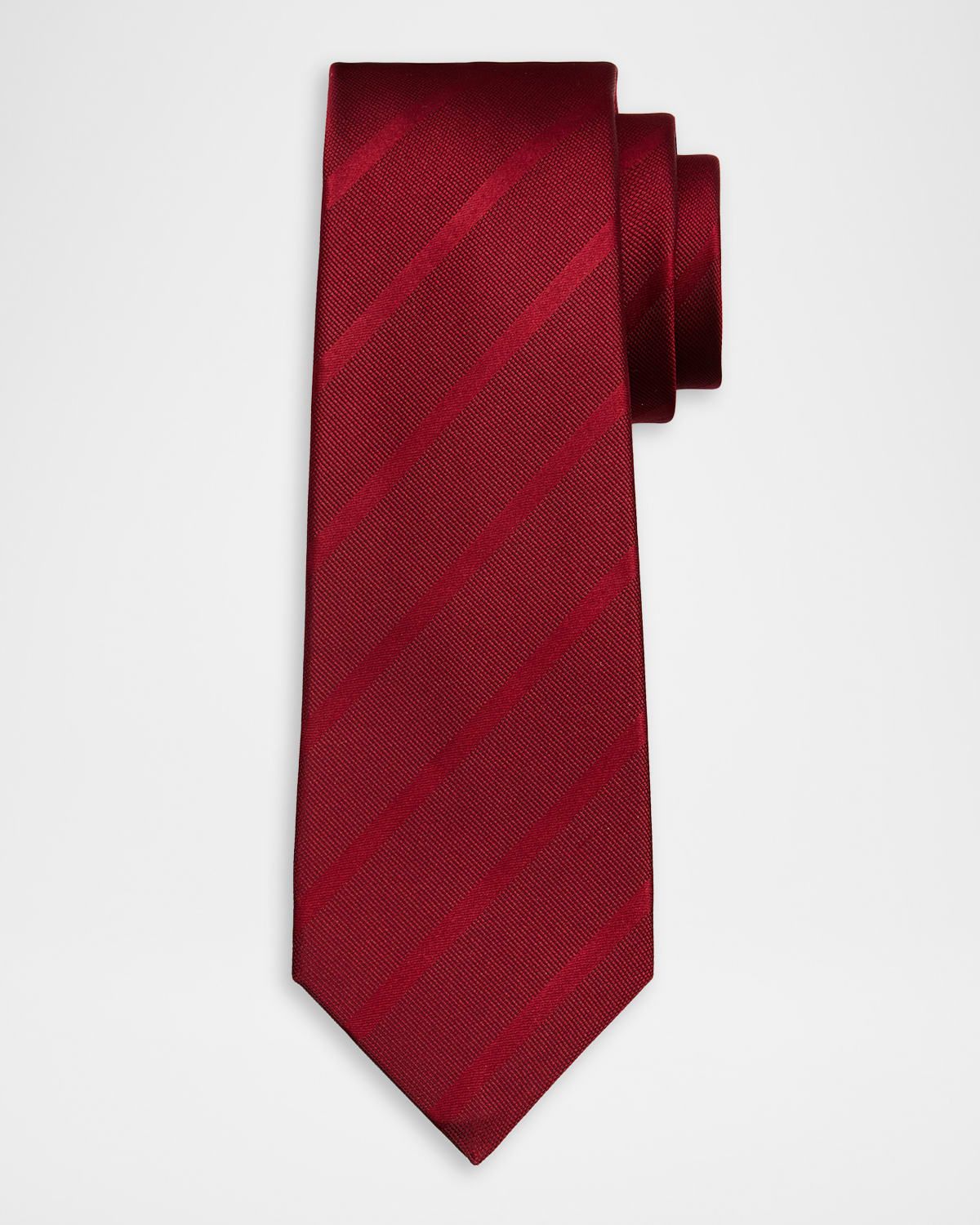 Men & apos;s Tonal Stripe Jacquard Silk 7-Fold Tie