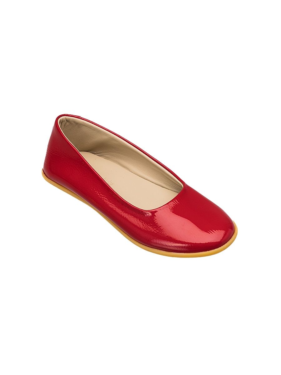 Little Girl's & Girl's Bare Patent Leather Ballerina Flats - Red - Size 5 (Child)