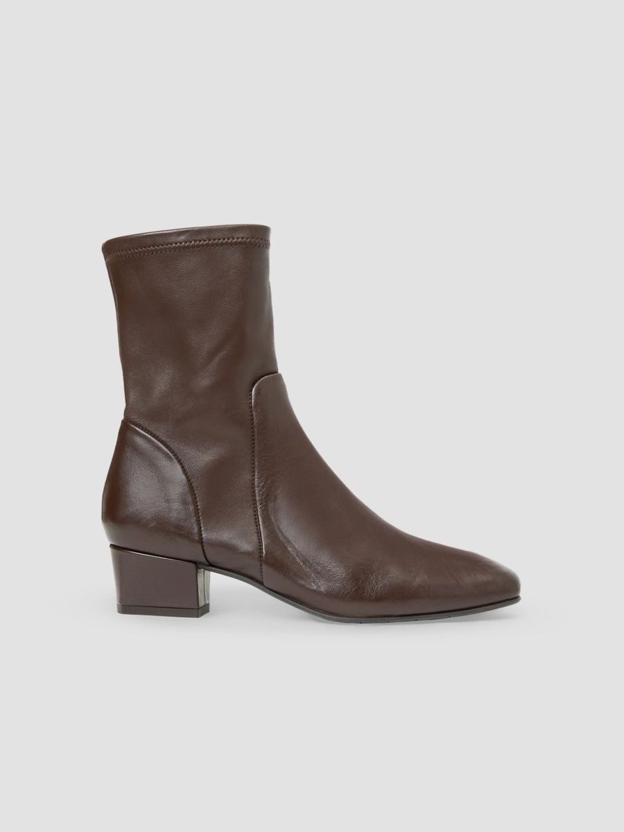 Aquatalia Women's Stassi 40MM Leather Ankle Booties - Dark Brown - Size 11