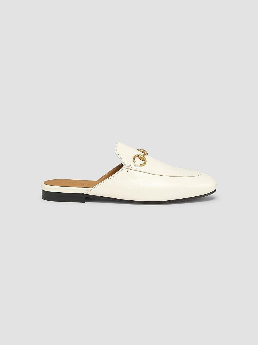 Gucci Women's Princetown Leather Slipper - White - Size 4.5