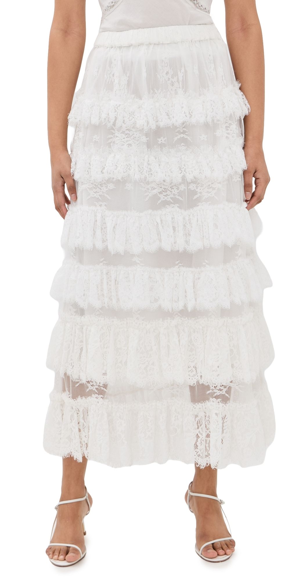 Sea Holden Lace Maxi Skirt White M