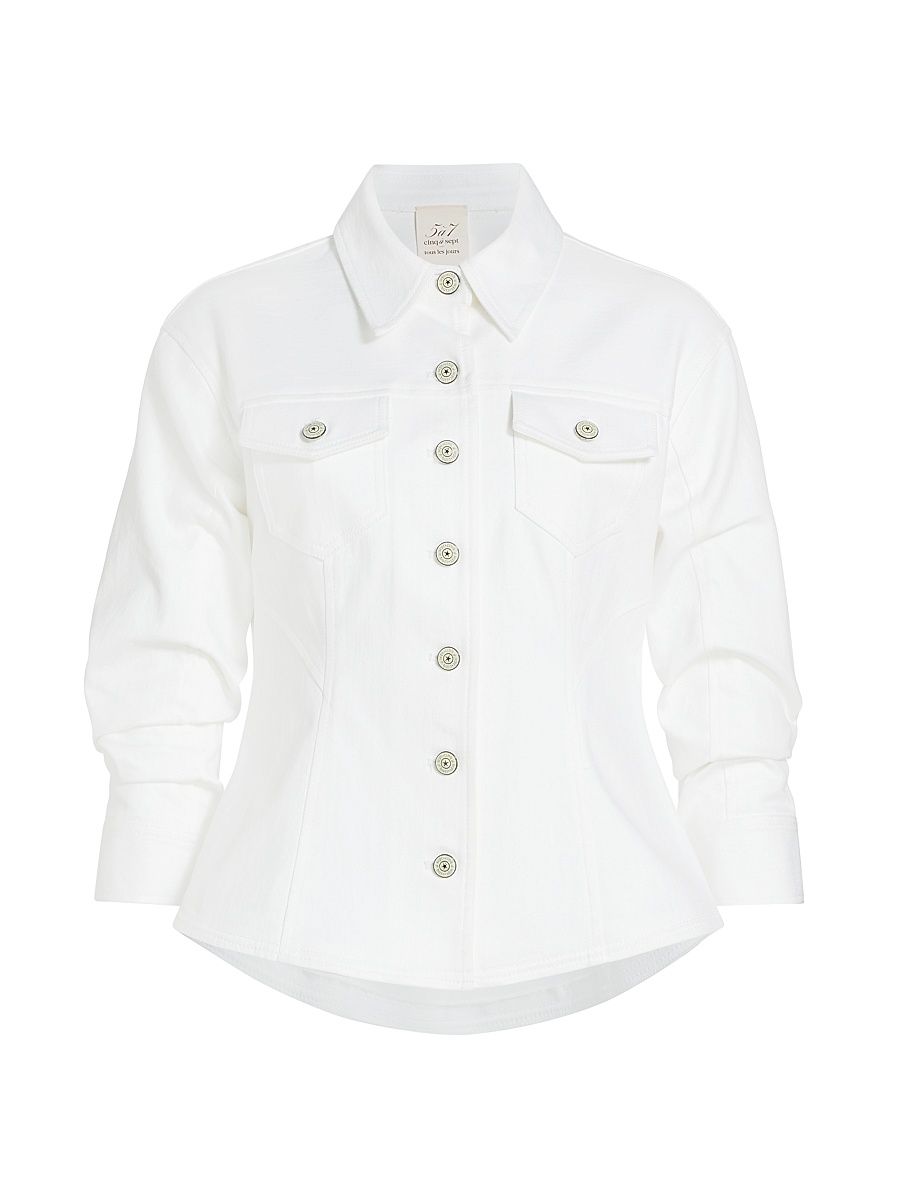 Women's Formfitting Denim Jacket - White - Size 10