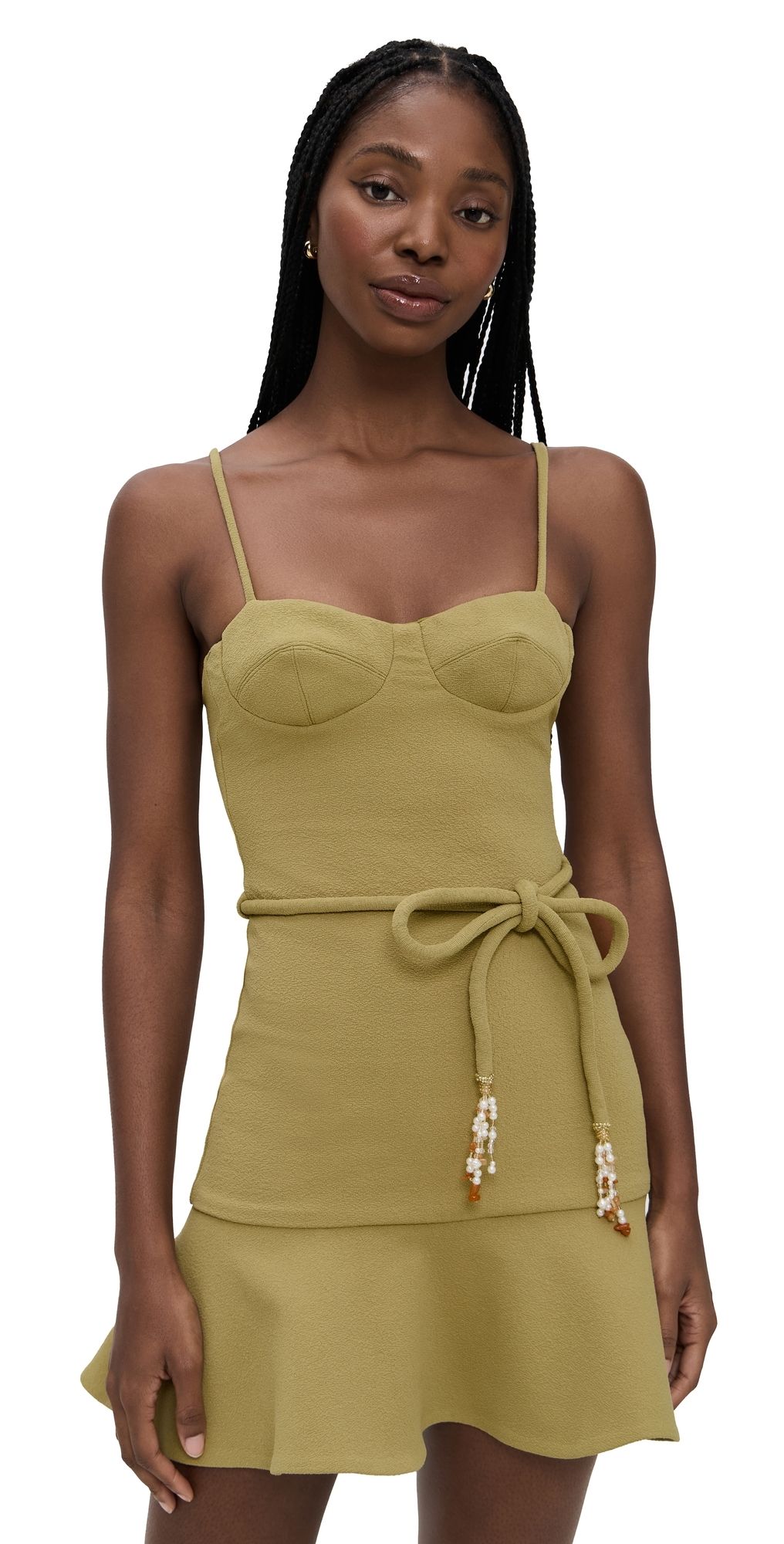 PatBO Jade Knit Mini Dress Green XL