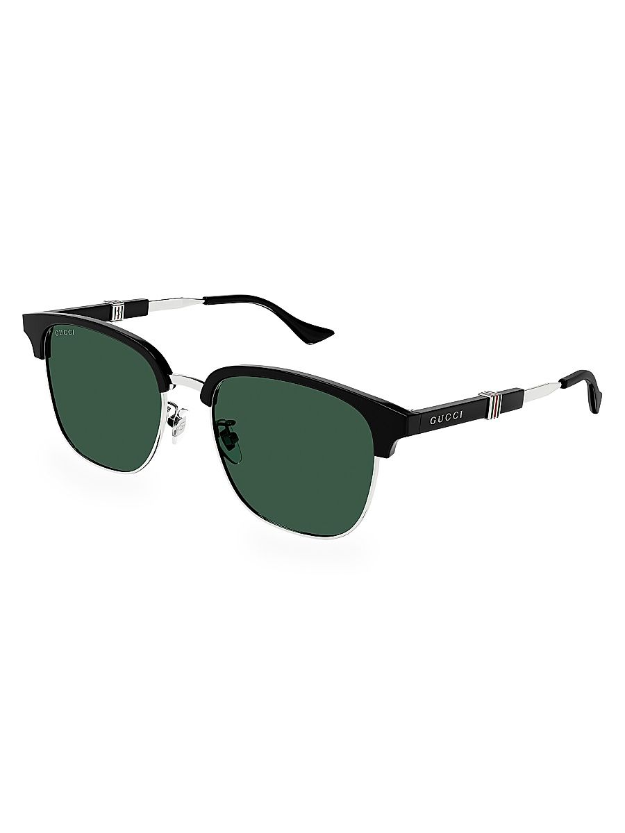 Men's Running Web Panthos 55MM Sunglasses - Black Silver Green