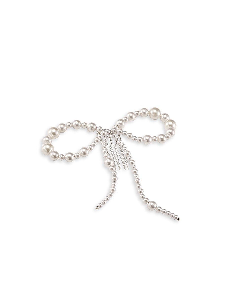 Women's Josephine Pearl Bow Hair Pin - Pearl