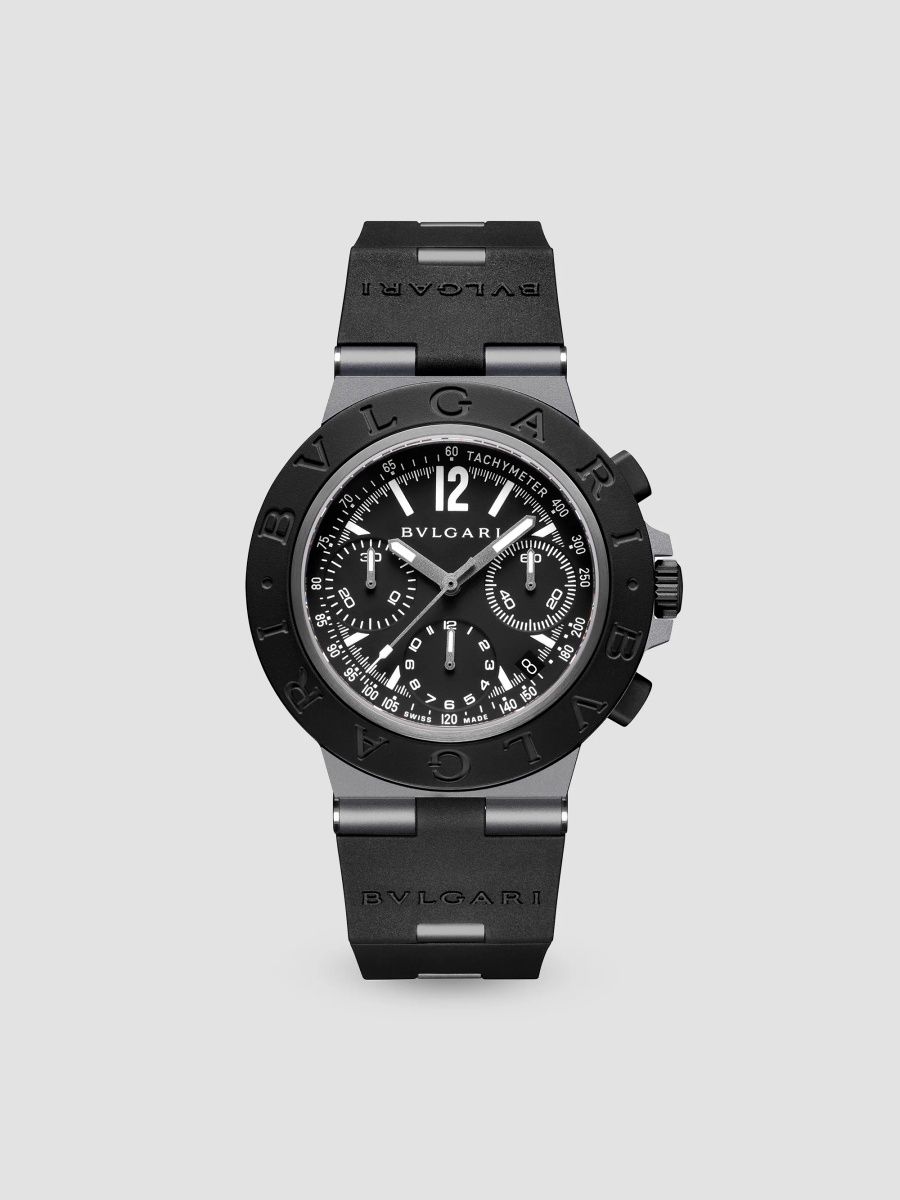 BVLGARI Women's BVLGARI BVLGARI Lucea Aluminum, Titanuim & Rubber Chronograph Watch/41MM - Black