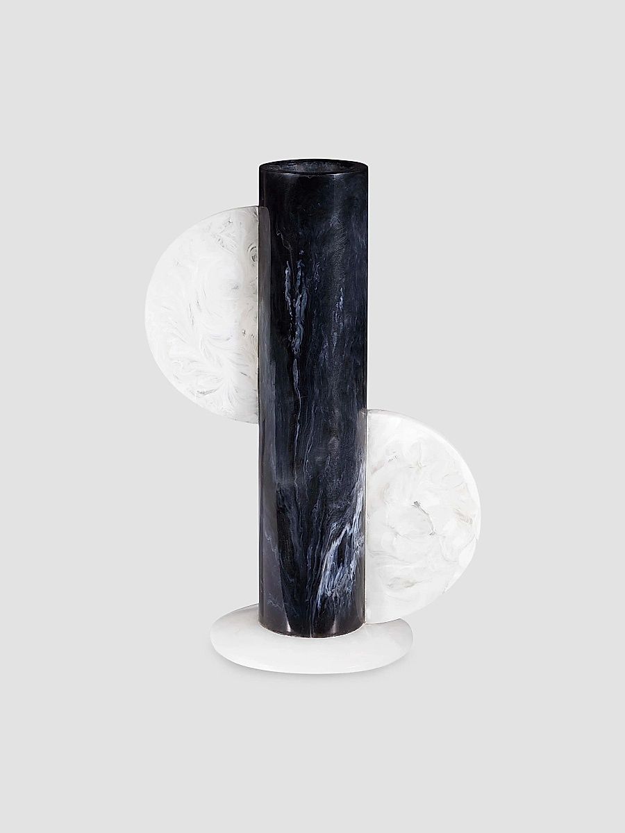 Jonathan Adler Mustique Cylinder Vase - Black White