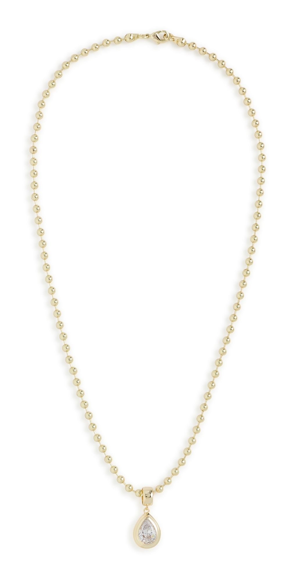 By Adina Eden Pear Bezel Pendant Necklace Gold One Size