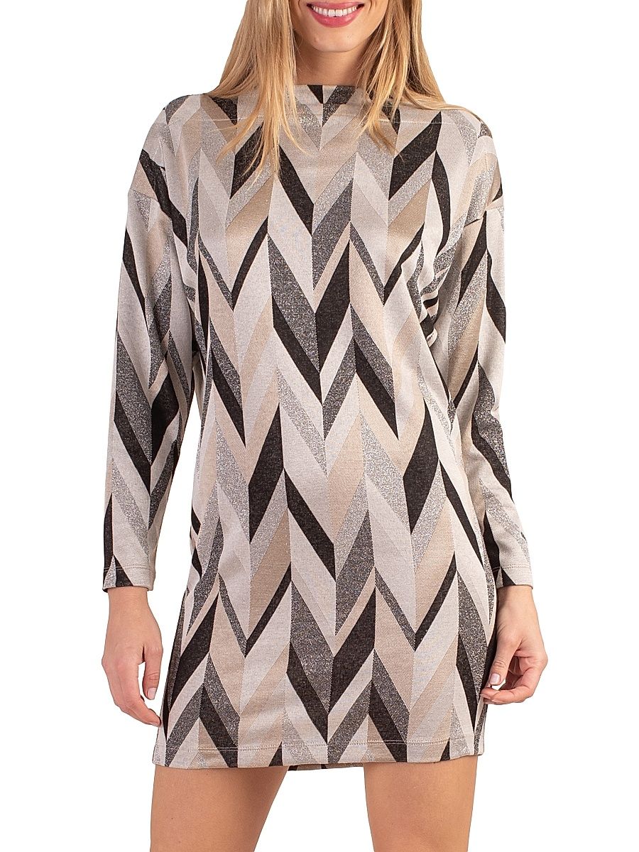 Women's Gina Geometric Metallic Jacquard Minidress - Metallic - Size Medium