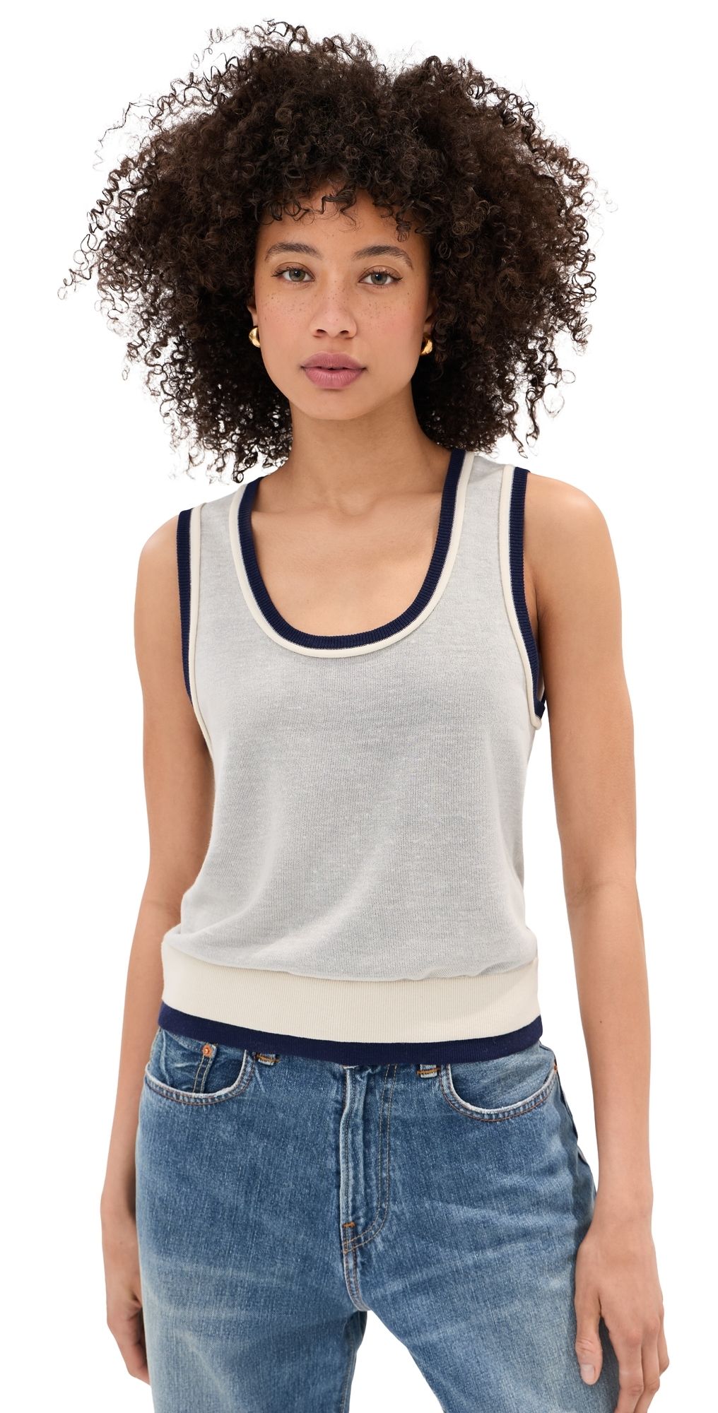LE BOP Rina Tank Top White/Midnight S
