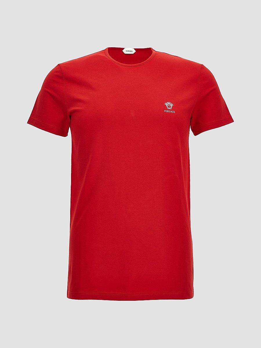 Men's Cotton Jersey Crewneck T-Shirt - Rosso Bianco - Size XXL