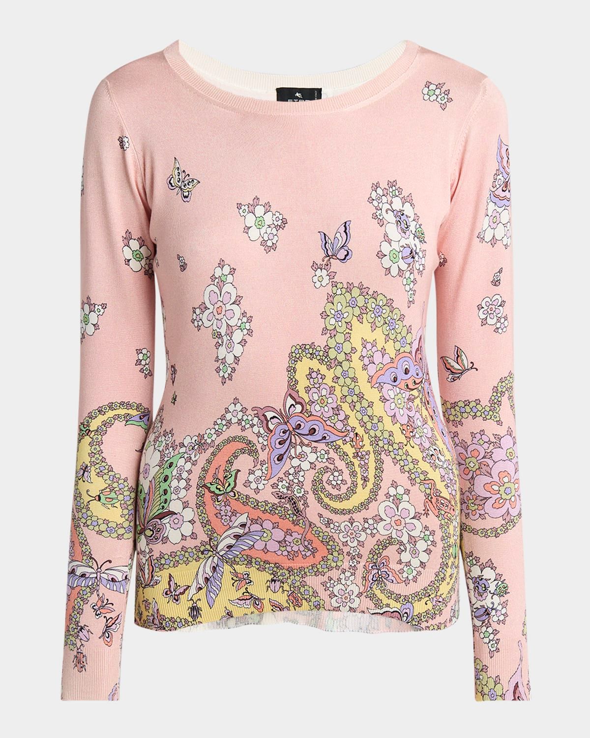 Flower Medallion Pink Lucky Charm Long-Sleeve Top