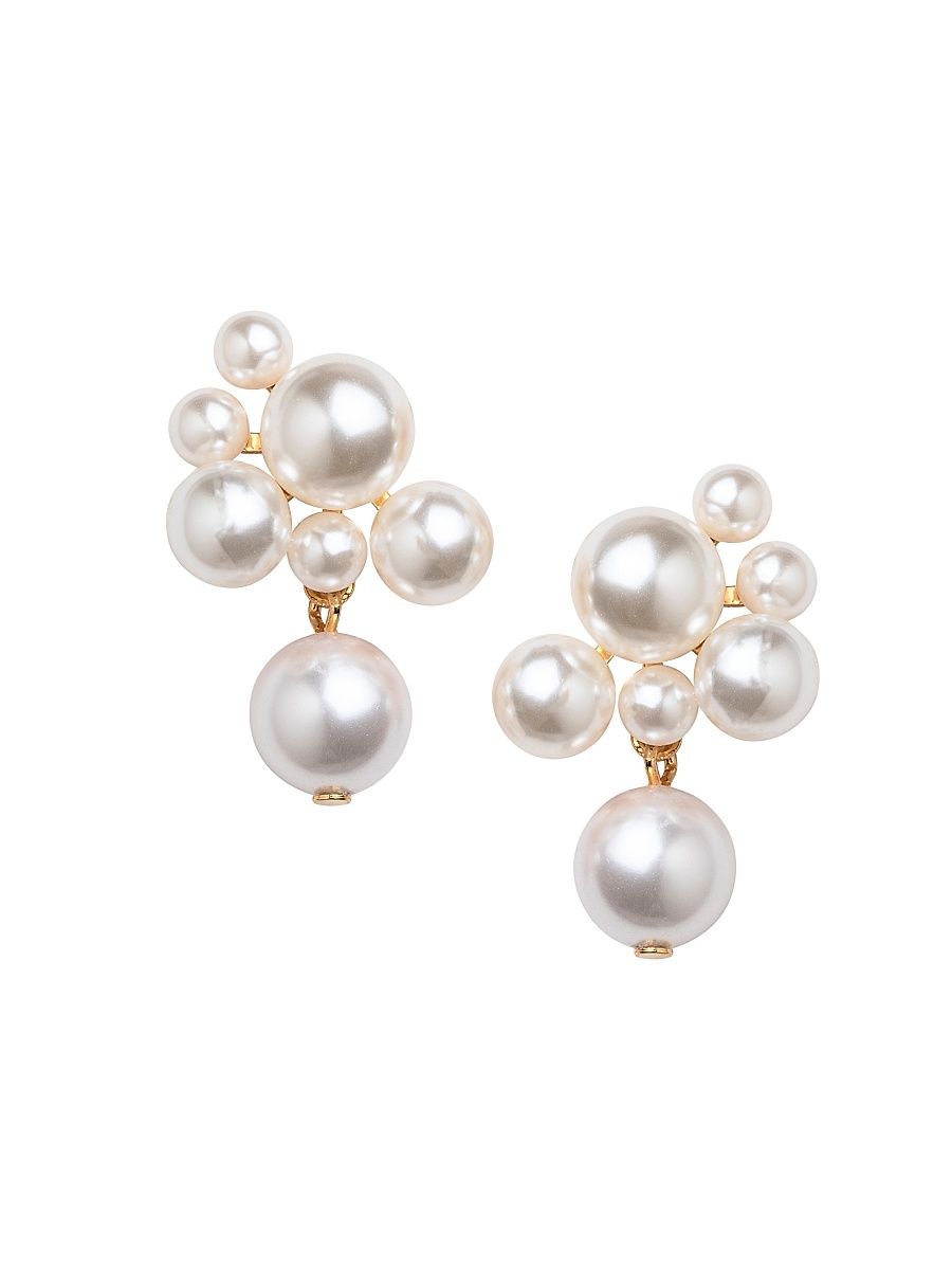 Women's Perlita 18K-Gold-Plated & Imitation Pearl Drop Earrings - Pearl