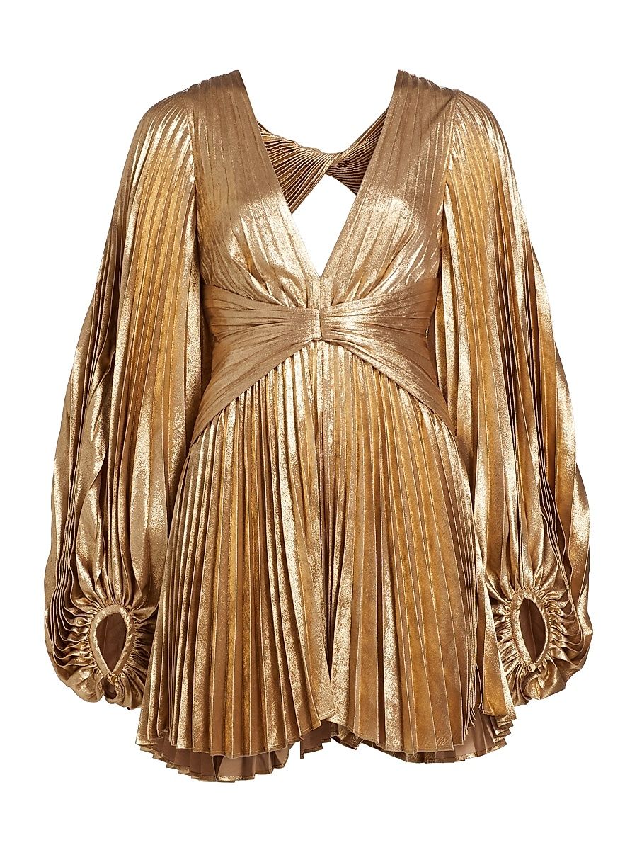 Women's Geneva Metallic Minidress - Gold - Size 6