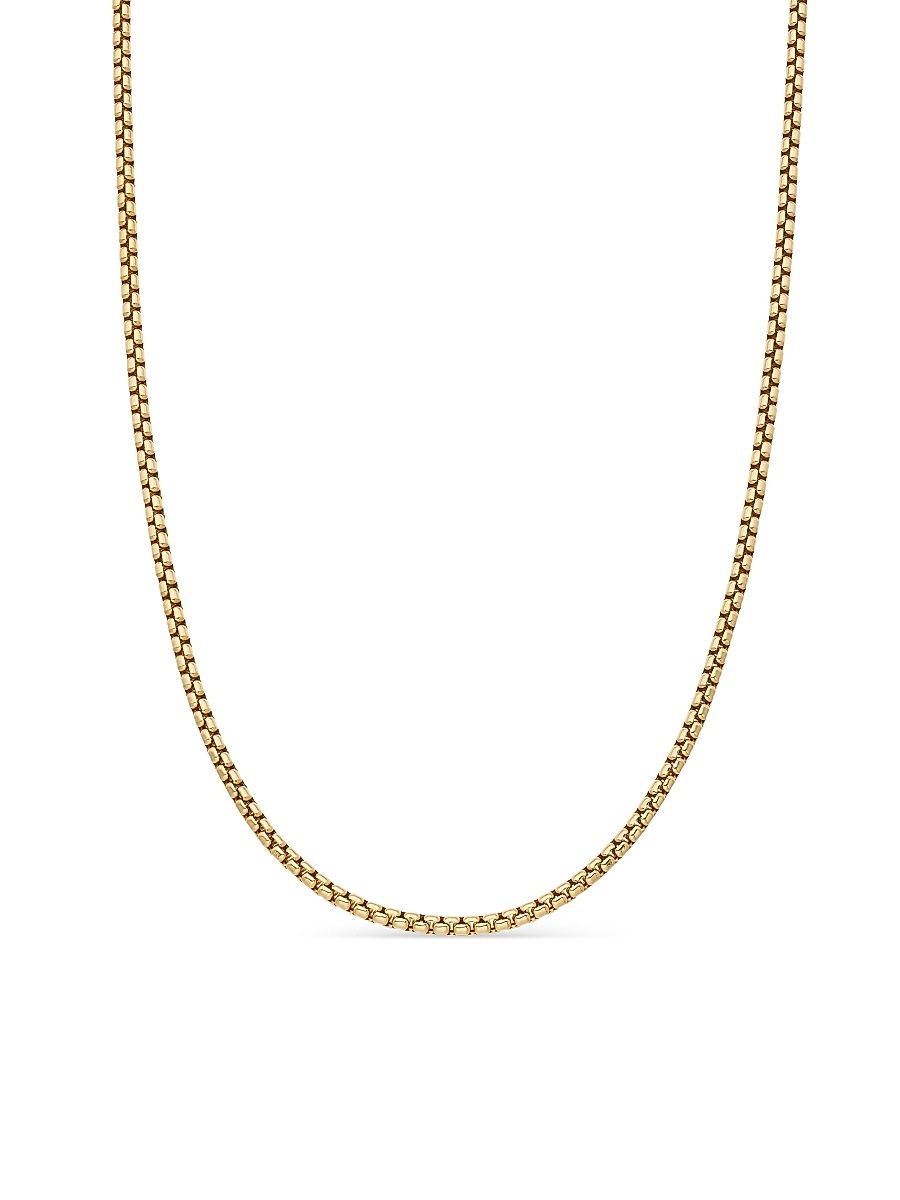 Men's Box Chain Necklace in 18K Yellow Gold, 2.7mm - Gold - Size 18