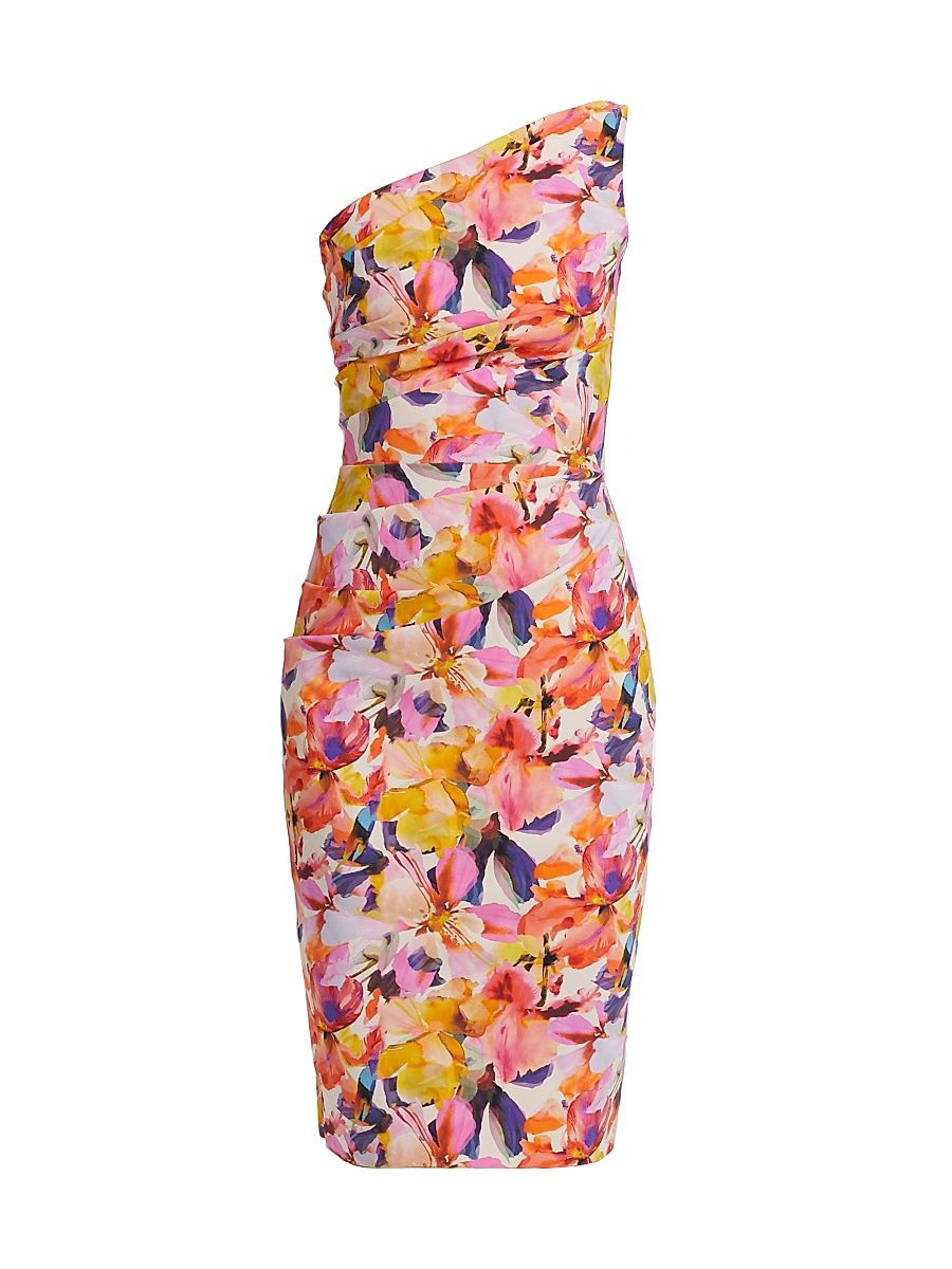 Women's Angelina Floral One-Shoulder Cocktail Dress - Balinese - Size 8
