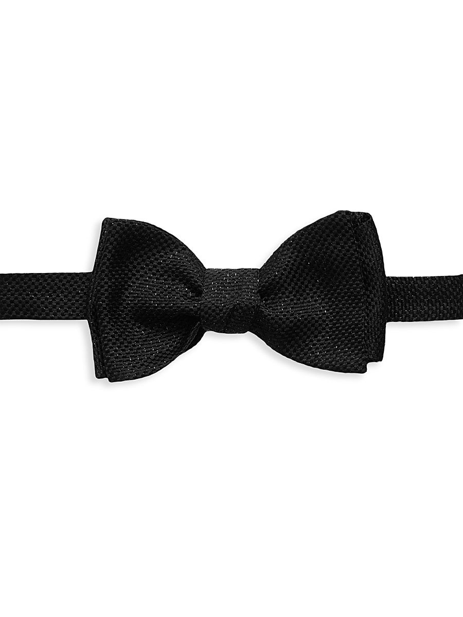 Men's Weave Silk Ready-Tied Bow Tie - Black