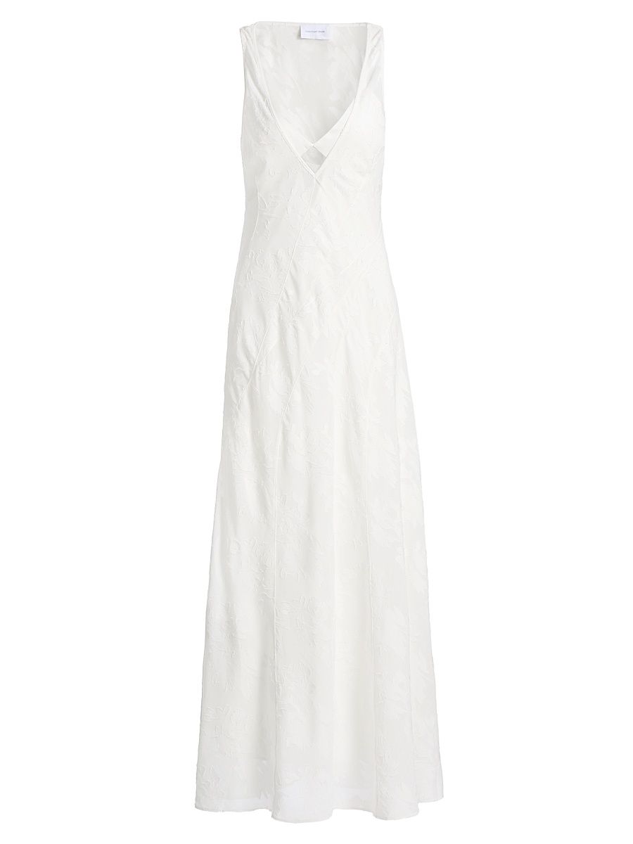 Women's Pola Embroidered Sleeveless Maxi Dress - Ivory - Size 12