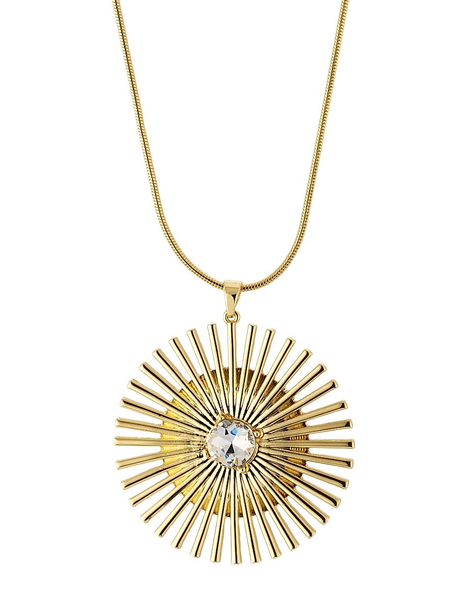 Women's Goldtone & Glass Crystal Sunburst Pendant Necklace - Gold