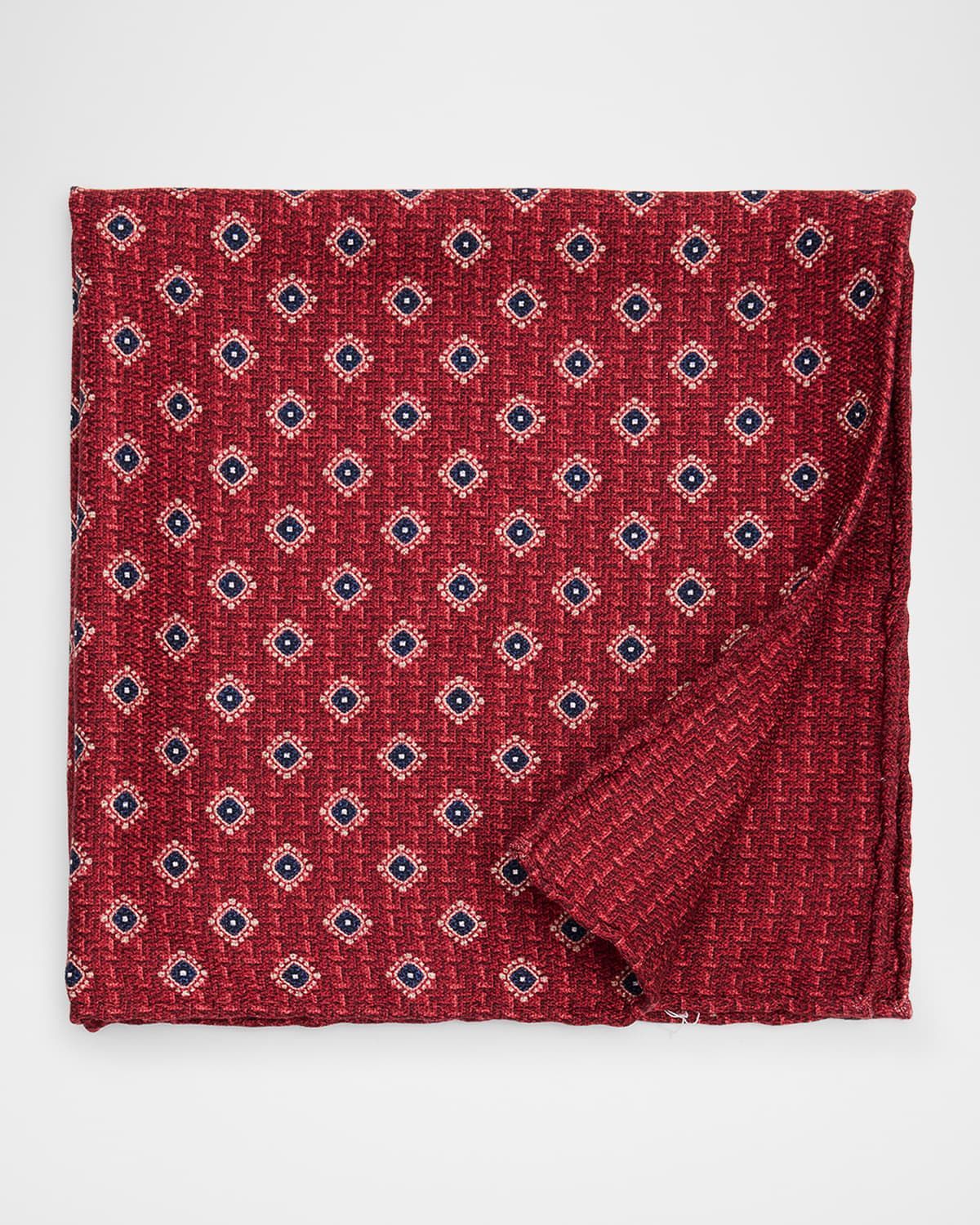 Men & apos;s Medallion-Print Silk Pocket Square