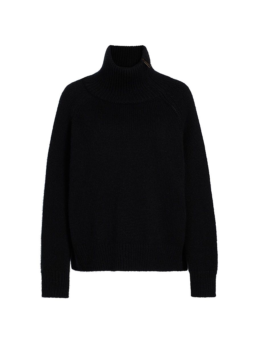 Women's Raelynn Cashmere Turtleneck Sweater - Black - Size Large