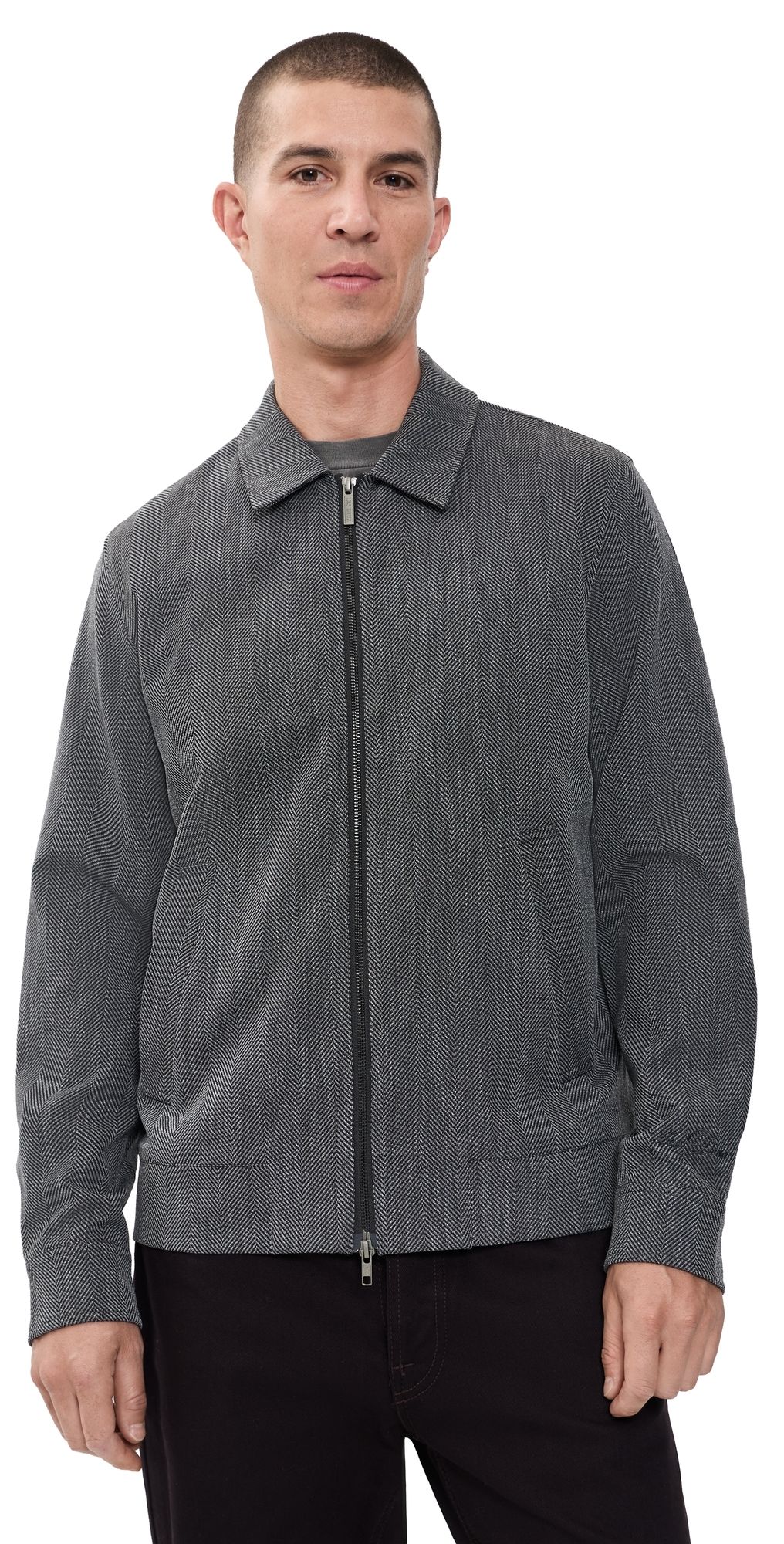 Les Deux Herringbone Coach Jacket Black S