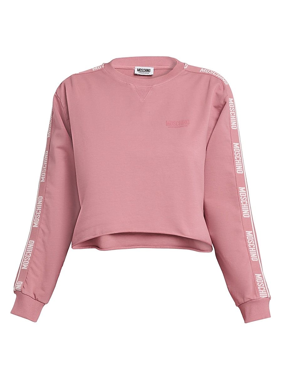 Women's Logo Stretch-Cotton Fleece Sweatshirt - Pink - Size XL