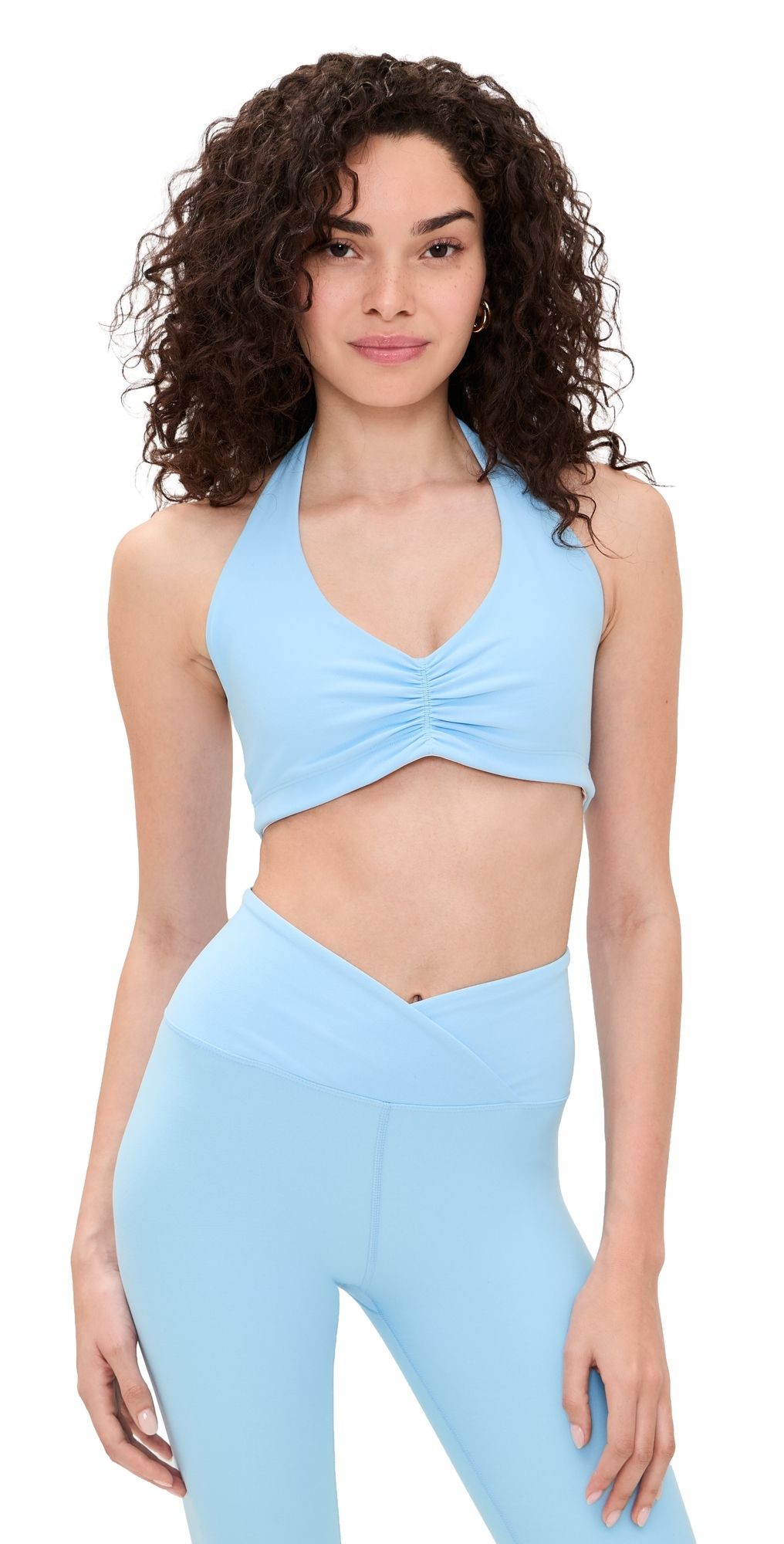 Year of Ours Stretch Halter Sports Bra Sky S