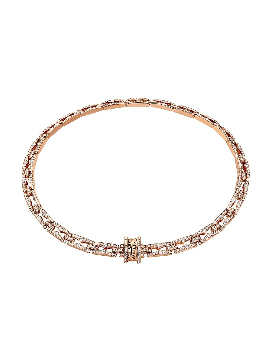 Women's B. Zero1 18K Rose Gold & 7.19 TCW Diamond Spiral Pendant Necklace - Rose Gold