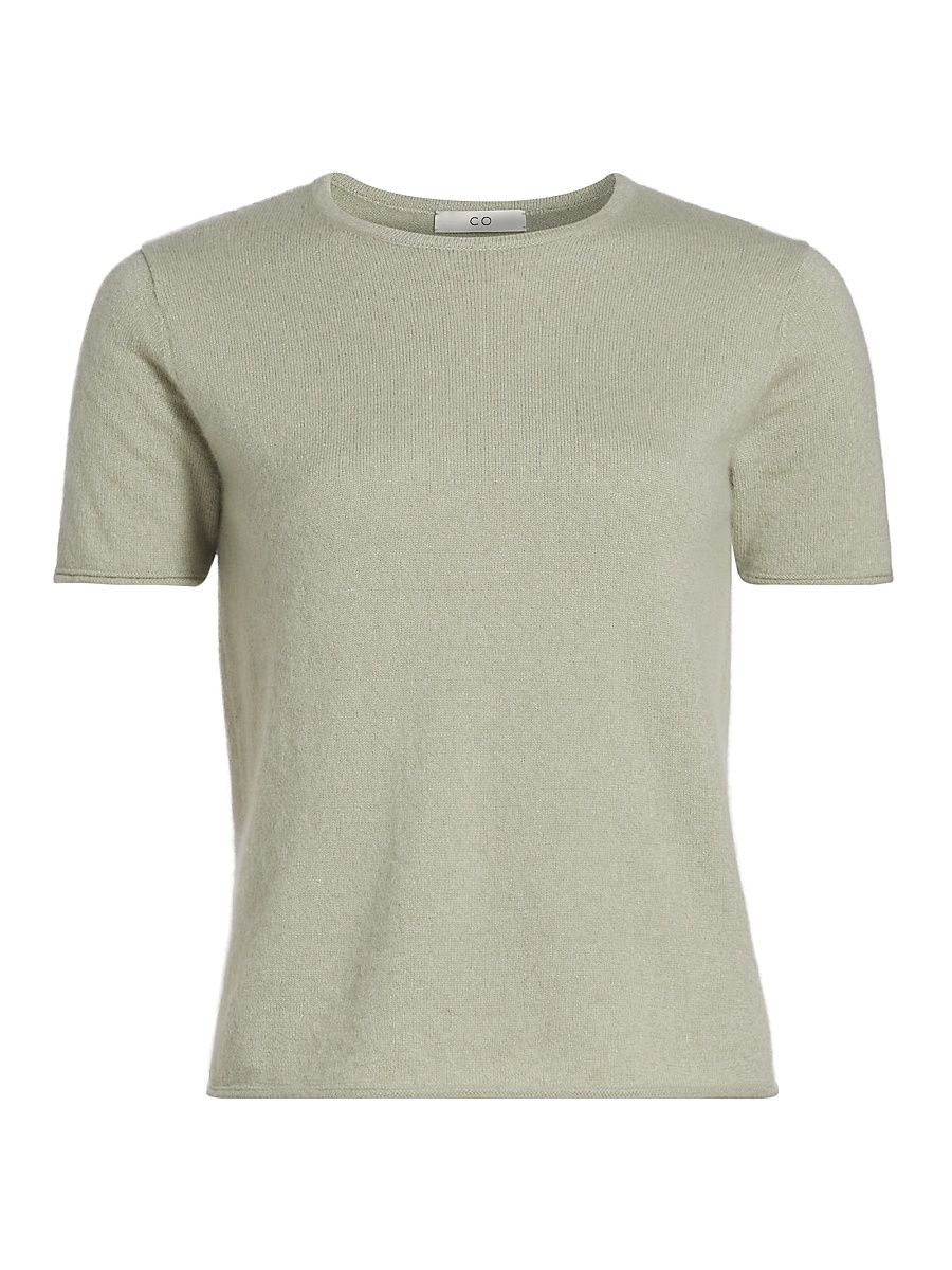 Women's Cashmere & Silk Knitted T-Shirt - Light Green - Size XXS