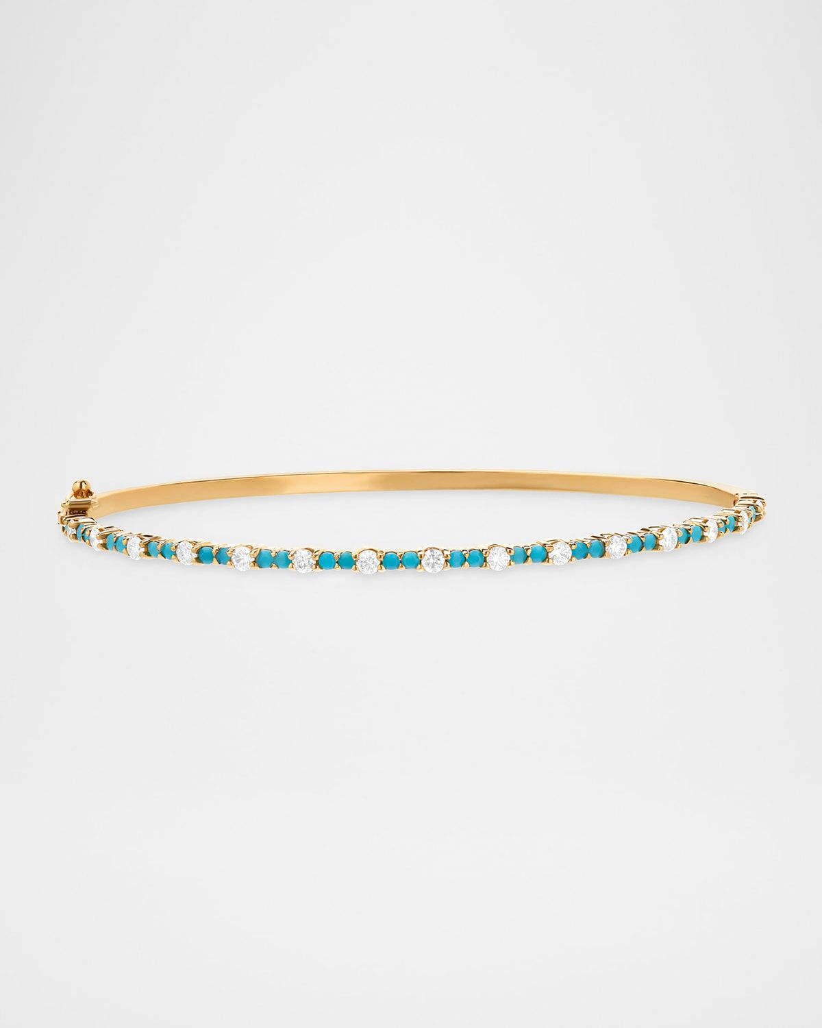 14K Turquoise and Diamond Bangle