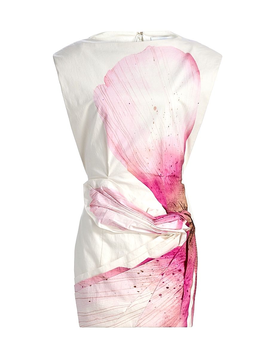 Women's Quentin Floral Crinkle Cotton Minidress - Petal Garden - Size 12