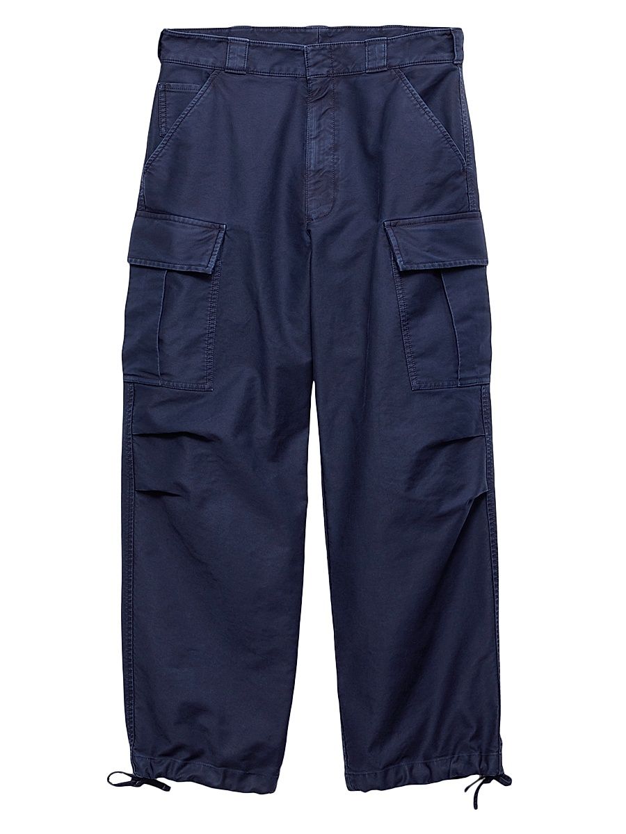 Men's Cotton Cargo Pants - Blue - Size Large
