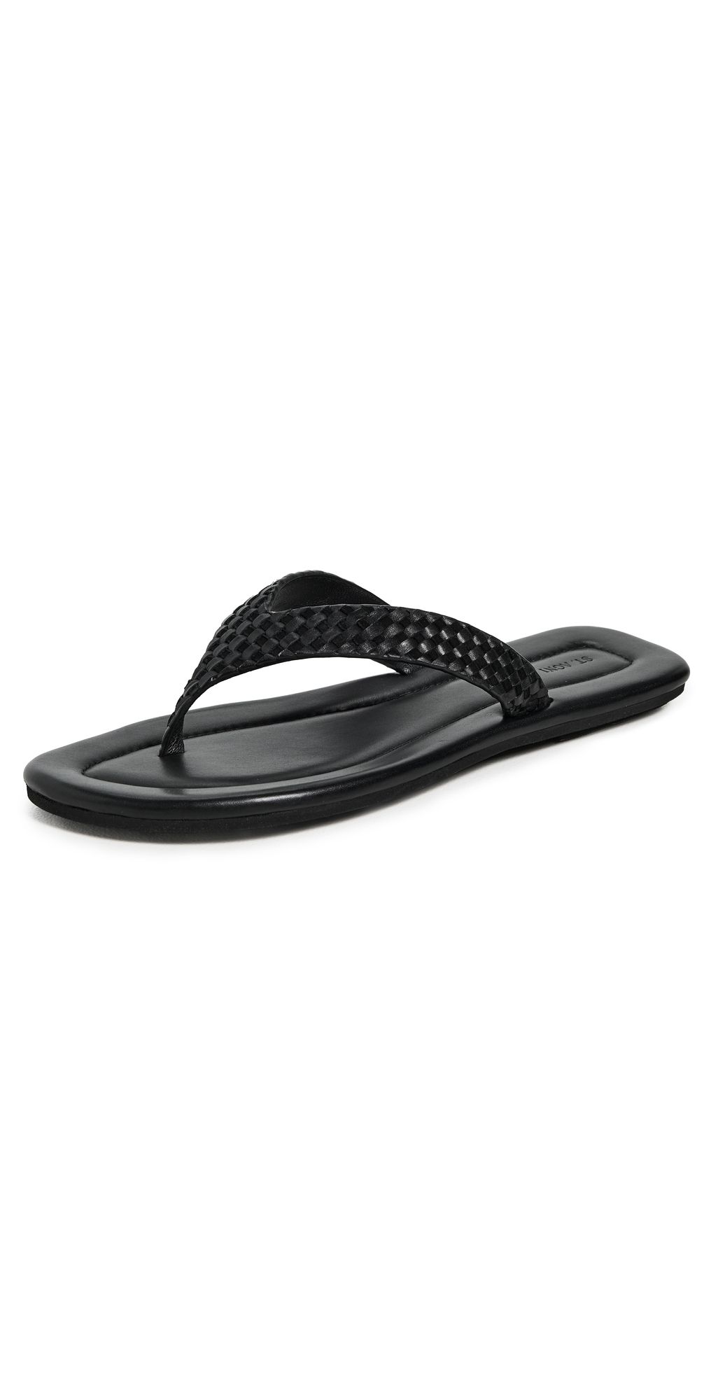 St. Agni Lattice Weave Thong Flip Flops Black 40