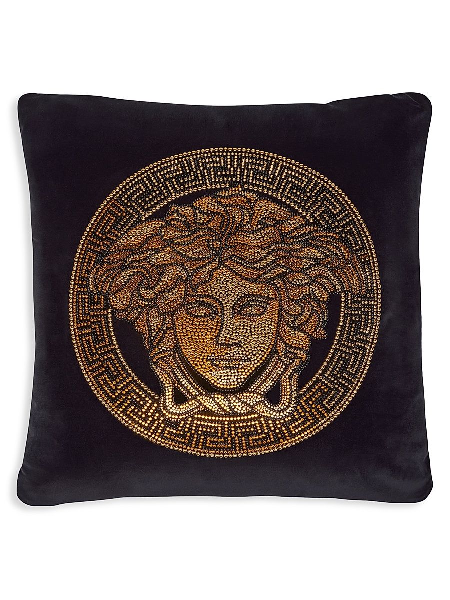 Logomania Medusa Head Pillow - Nero