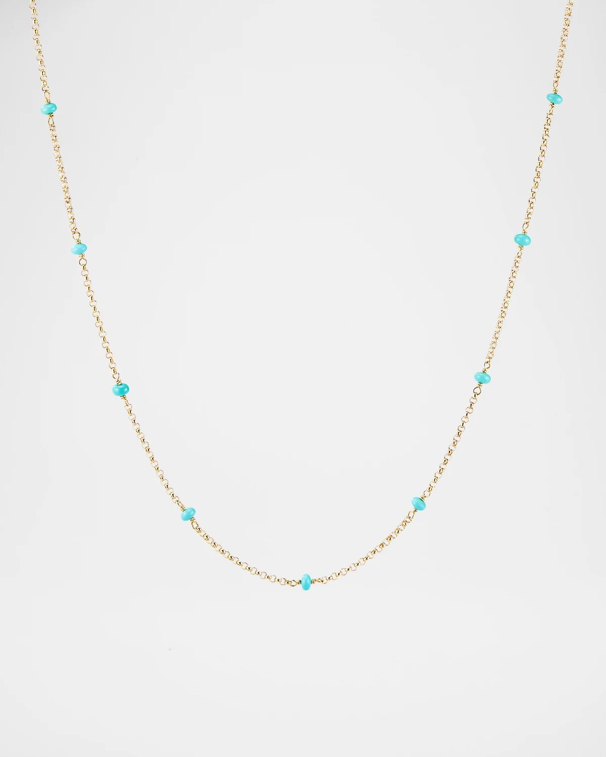 Cable Collectibles Turquoise Necklace, 36"L