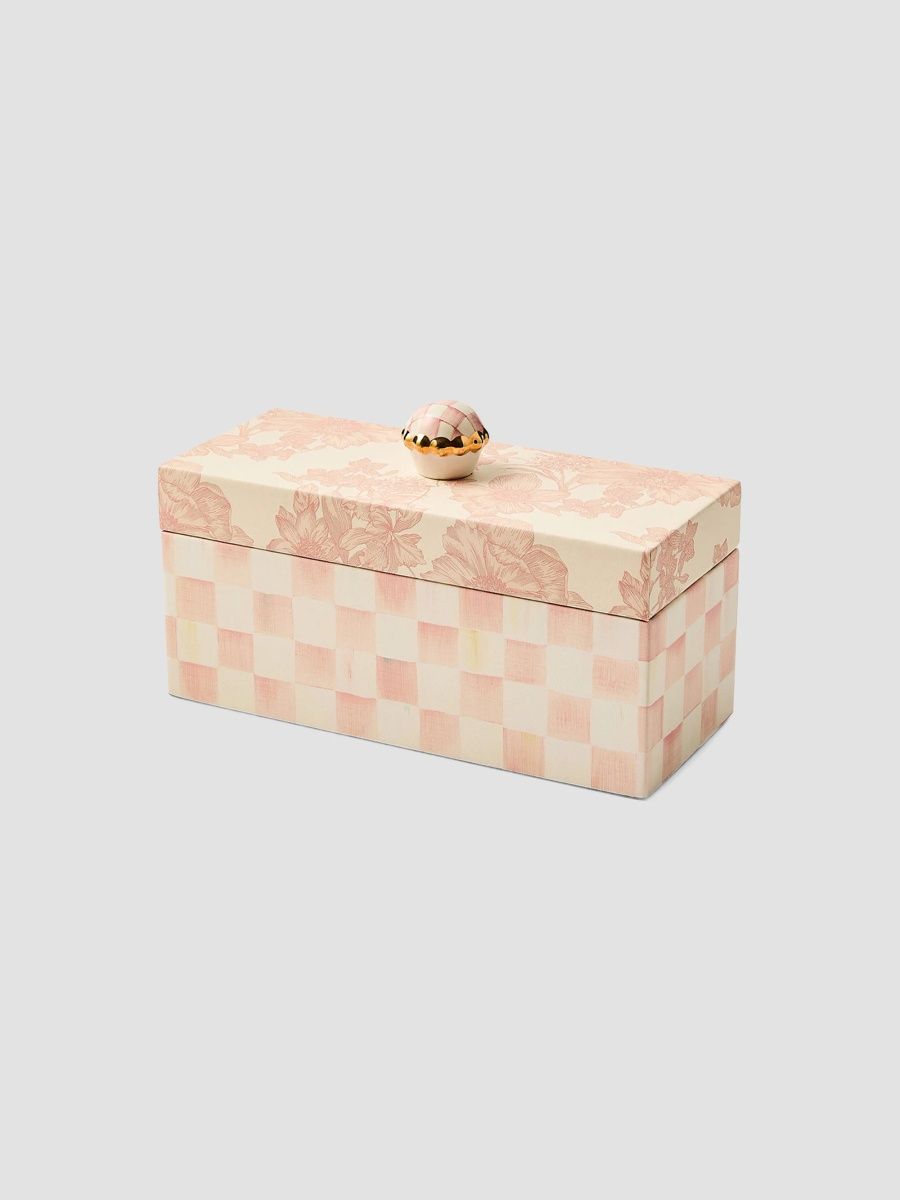 MacKenzie-Childs Rosy English Garden Faux Leather Box