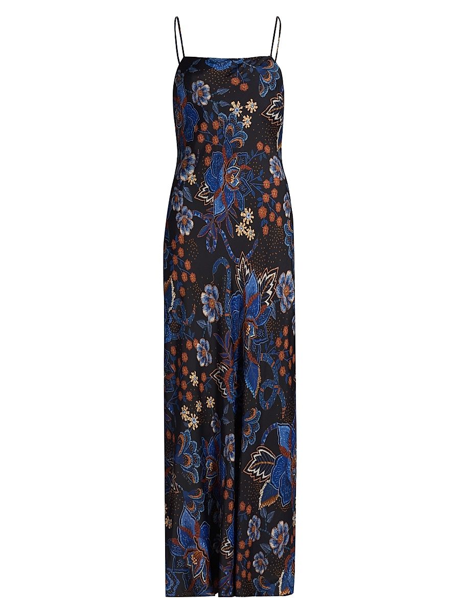 Women's Snakes Bouquet Printed Maxi Slipdress - Black - Size Large