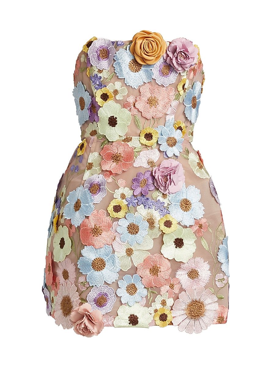 Women's Maraya Bouquet Minidress - Pastel Floral Multi - Size Large